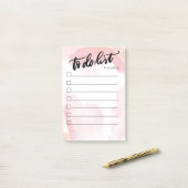 Abstracte, roze verfspat, takenlijst post-it® notes (Op bureau)
