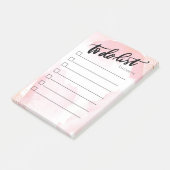 Abstracte, roze verfspat, takenlijst post-it® notes (Schuin)