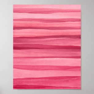 Abstracte roze watercolor lijnen poster