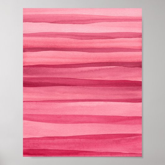 Abstracte roze watercolor lijnen poster (Voorkant)