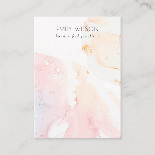 Abstracte Roze Waterverf Blank Sieraden Display Visitekaartje (Voorkant)