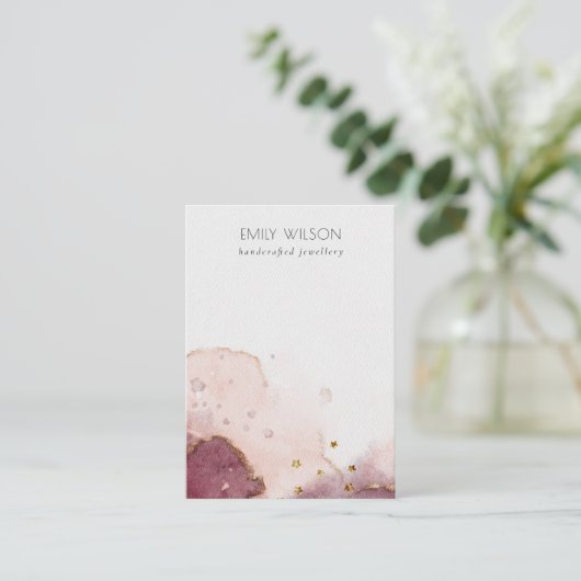 Abstracte Roze Waterverf Blank Sieraden Display Visitekaartje (Staand voorkant)