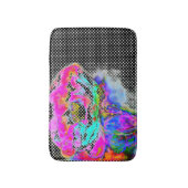 Abstracte roze waterverf bloemenpolka stippen badmat (Voorkant Verticaal)