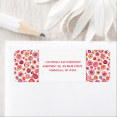 Abstracte roze Waterverf Circles Retouradres Etiket (Insitu)