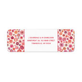 Abstracte roze Waterverf Circles Retouradres Etiket (Voorkant)