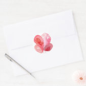 Abstracte roze waterverf compositie ronde sticker (Envelop)