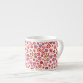 Abstracte roze Waterverf Floral Patroon Espresso Kop (Voorkant rechts)
