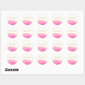 Abstracte roze Waterverf Gold Splatter Geen Post-i Ronde Sticker (Vel)
