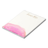 Abstracte roze Waterverf Gold Splatter Notitieblok (Linkerzijde)