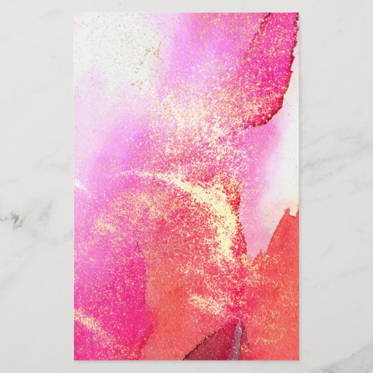 Abstracte roze waterverf met namaak goudstof flyer (Achterkant)