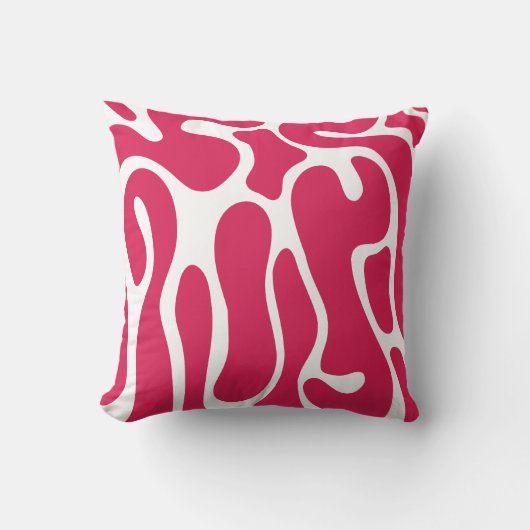 Abstracte roze wiggle kussen (Voorkant)