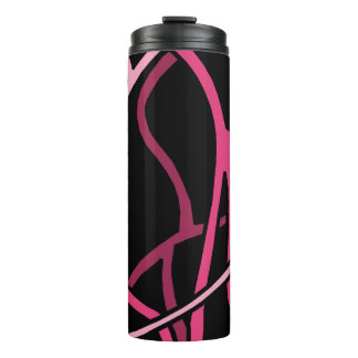 Abstracte roze wijnstokken thermosbeker
