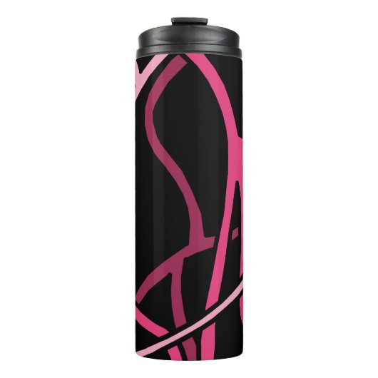 Abstracte roze wijnstokken thermosbeker (Voorkant)