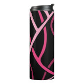 Abstracte roze wijnstokken thermosbeker (Gedraaid links)