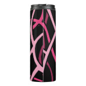 Abstracte roze wijnstokken thermosbeker (Achterkant)