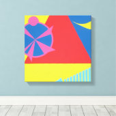 Abstracte roze windmolen canvasprint canvas afdruk (Insitu (Houten vloer))