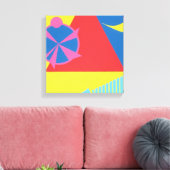 Abstracte roze windmolen canvasprint canvas afdruk (Insitu (Woonkamer))