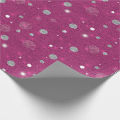 Abstracte Roze Wit Gouden Cirkels Glitter Kerstmis Cadeaupapier (Hoek)