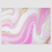 Abstracte roze wit gouden glitter marmeren werveli tissuepapier (Voorkant)