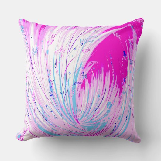 Abstracte roze witte betoverde tuin kussen (Voorkant)
