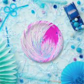 Abstracte roze witte betoverde tuin papieren bordje (Feest)