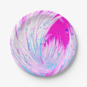 Abstracte roze witte betoverde tuin papieren bordje (Voorkant)