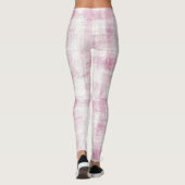 Abstracte roze witte gepleisterde strepen leggings (Achterkant)