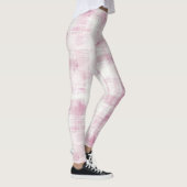 Abstracte roze witte gepleisterde strepen leggings (Rechts)