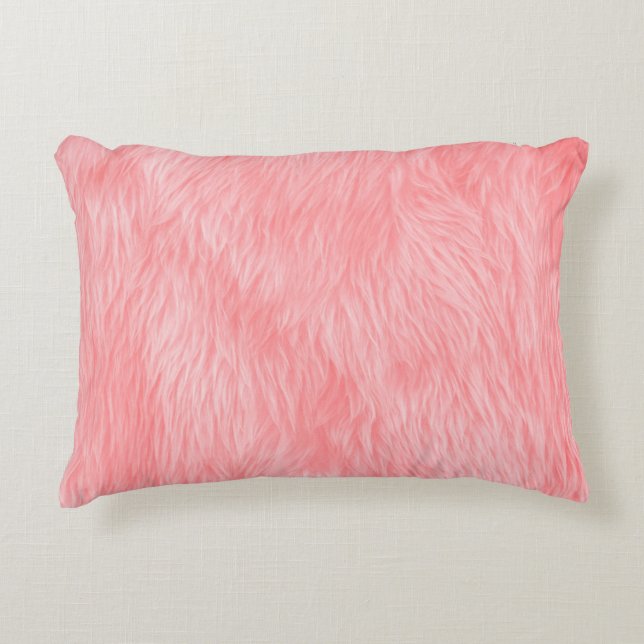 Abstracte roze wol, achtergrond stof accent kussen (Voorkant)