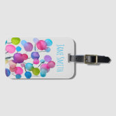 Abstracte roze zomerboom bagagelabel (Voorkant (horizontaal))