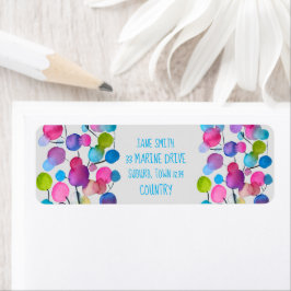 Abstracte roze zomerboom etiket