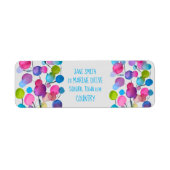 Abstracte roze zomerboom etiket (Voorkant)