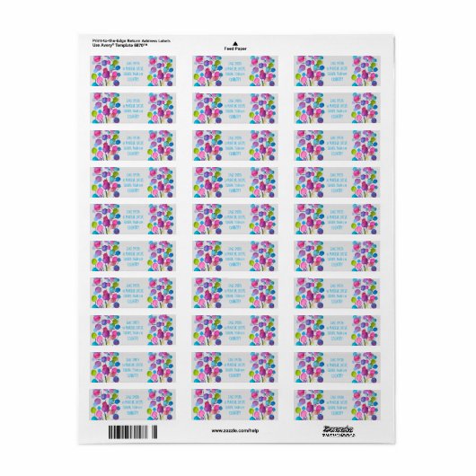 Abstracte roze zomerboom etiket (Full Sheet)