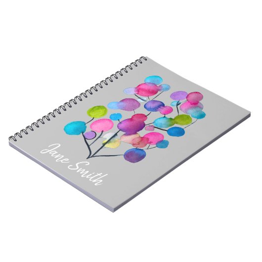 Abstracte roze zomerboom notitieboek (Linkerzijde)