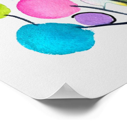 Abstracte roze zomerboom poster (Hoek)