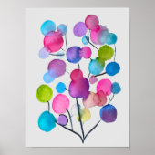 Abstracte roze zomerboom poster (Voorkant)