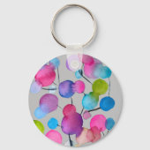 Abstracte roze zomerboom sleutelhanger (Voorkant)