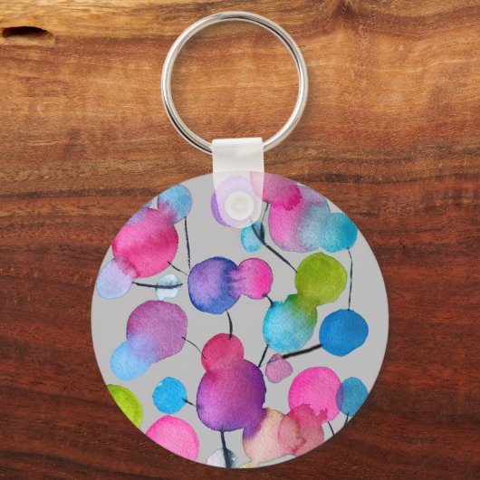 Abstracte roze zomerboom sleutelhanger (Voorkant)