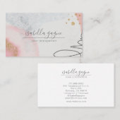 Abstracte roze zwarte goudvormig glitter Waterverf Visitekaartje (Voorkant / Achterkant)