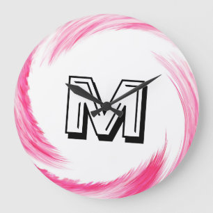 Abstracte roze zwembad grote klok