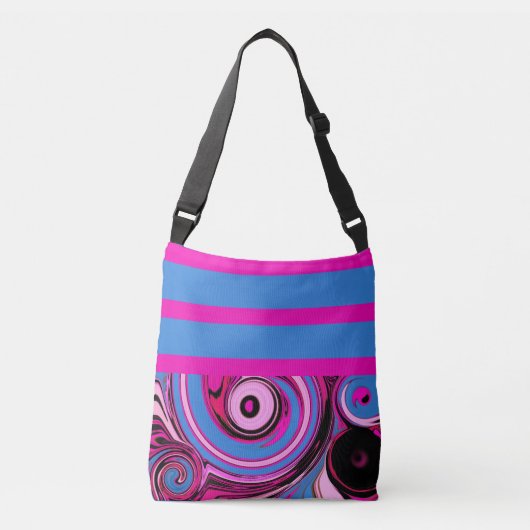 Abstracte roze zwenken Schoudertas Crossbody Tas (Voorkant)