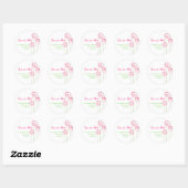 Abstracte Rozen Adresetiketten Ronde Sticker (Vel)