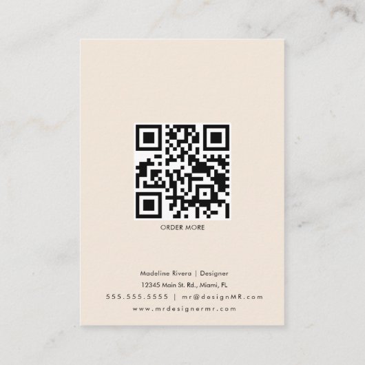 Abstracte Rozen Artisan Earring Display Card Contactkaartje (Achterkant)