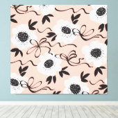 Abstracte rozen, bleke kleuren, patroon. canvas afdruk (Insitu (Houten vloer))