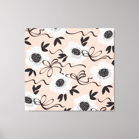 Abstracte rozen, bleke kleuren, patroon. canvas afdruk (Voorkant)