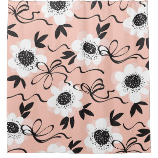 Abstracte rozen, bleke kleuren,  patroon. douchegordijn