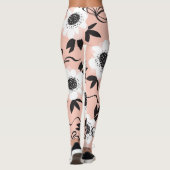Abstracte rozen, bleke kleuren, patroon. leggings (Achterkant)