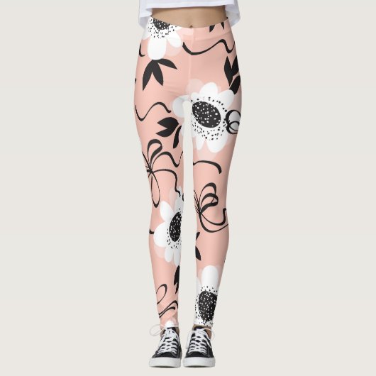 Abstracte rozen, bleke kleuren, patroon. leggings (Voorkant)