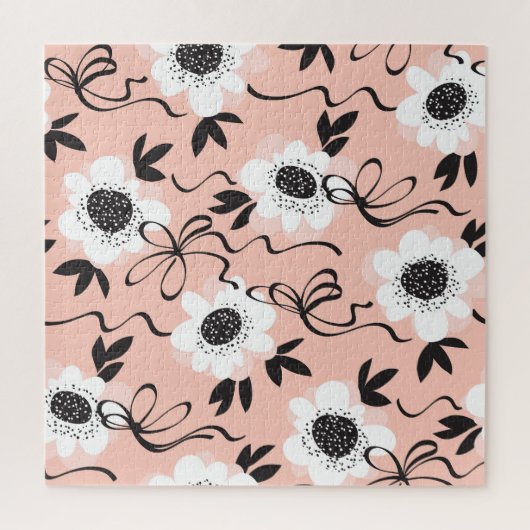 Abstracte rozen, bleke kleuren,  patroon. legpuzzel (Verticaal)