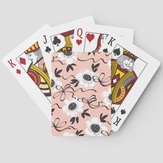 Abstracte rozen, bleke kleuren, patroon. pokerkaarten (Achterkant)